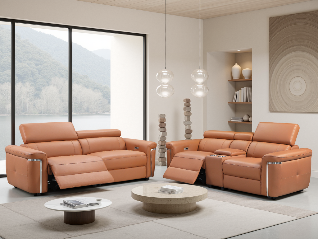 Somerville Electric Recliner Sofa 3+2 Set In  Tan
