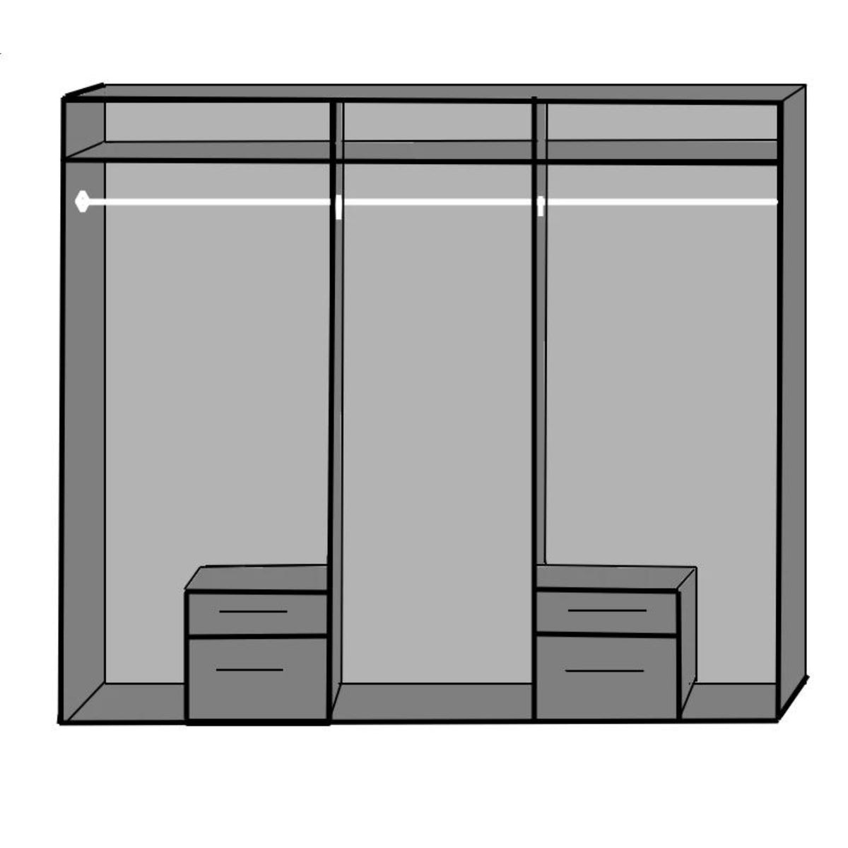 Farnham 6 Door 2 Mirror 4 Drawer Wardrobe White - image 5
