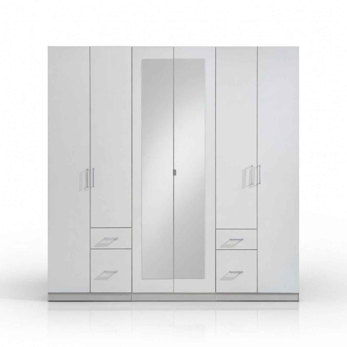 Farnham 6 Door 2 Mirror 4 Drawer Wardrobe White