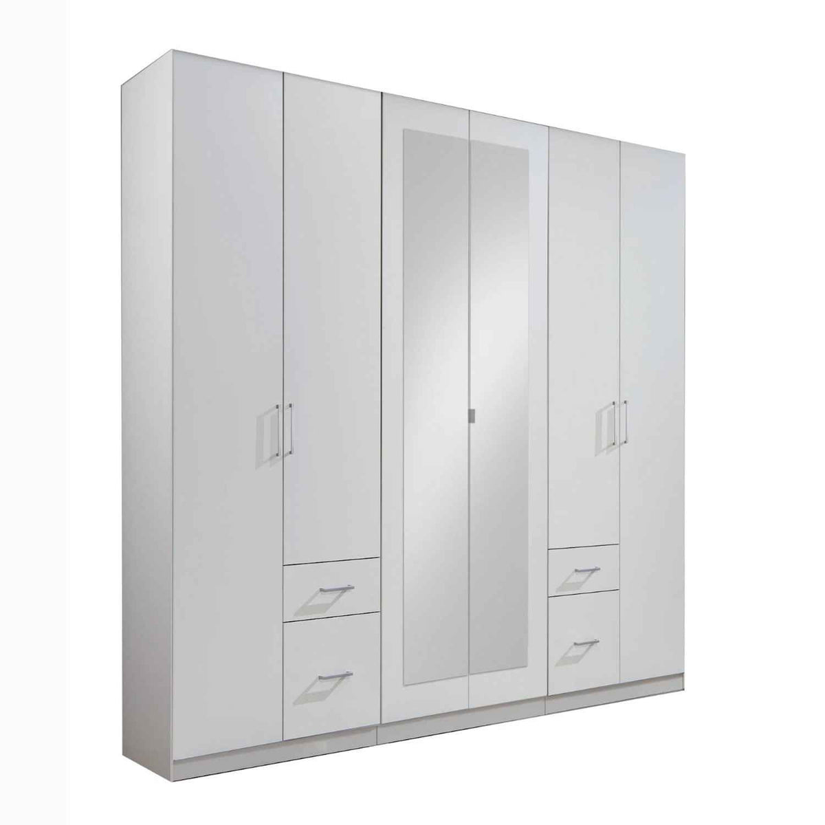 Farnham 6 Door 2 Mirror 4 Drawer Wardrobe White
