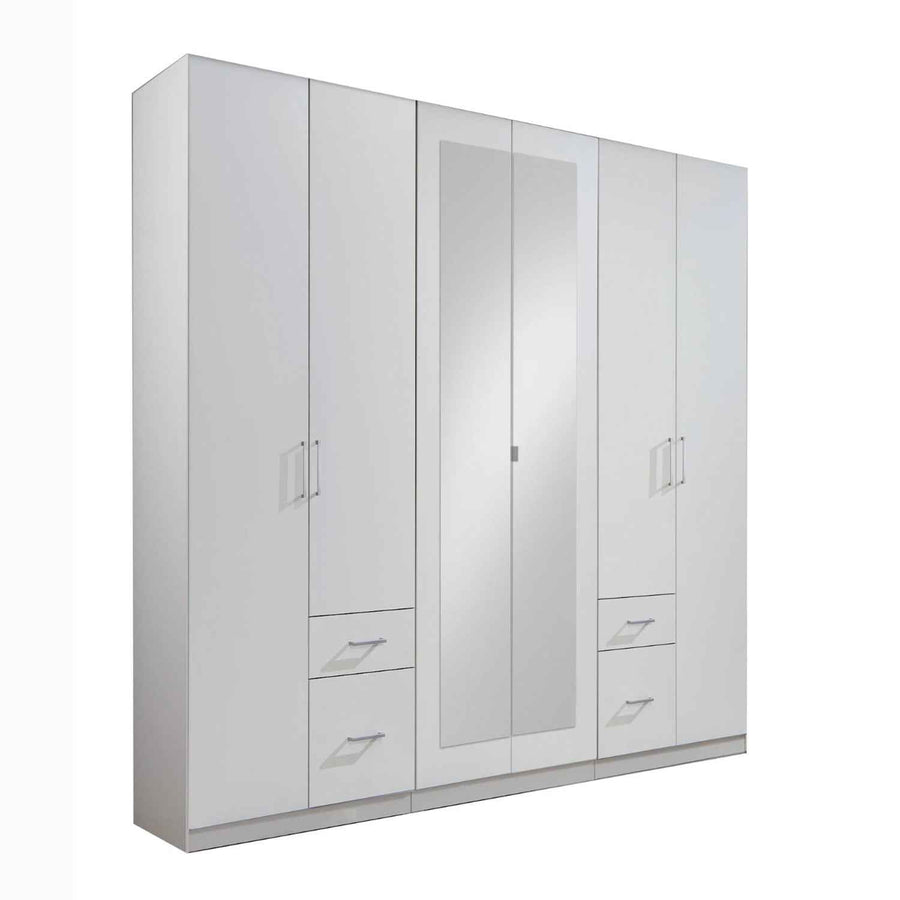 Farnham 6 Door 2 Mirror 4 Drawer Wardrobe White