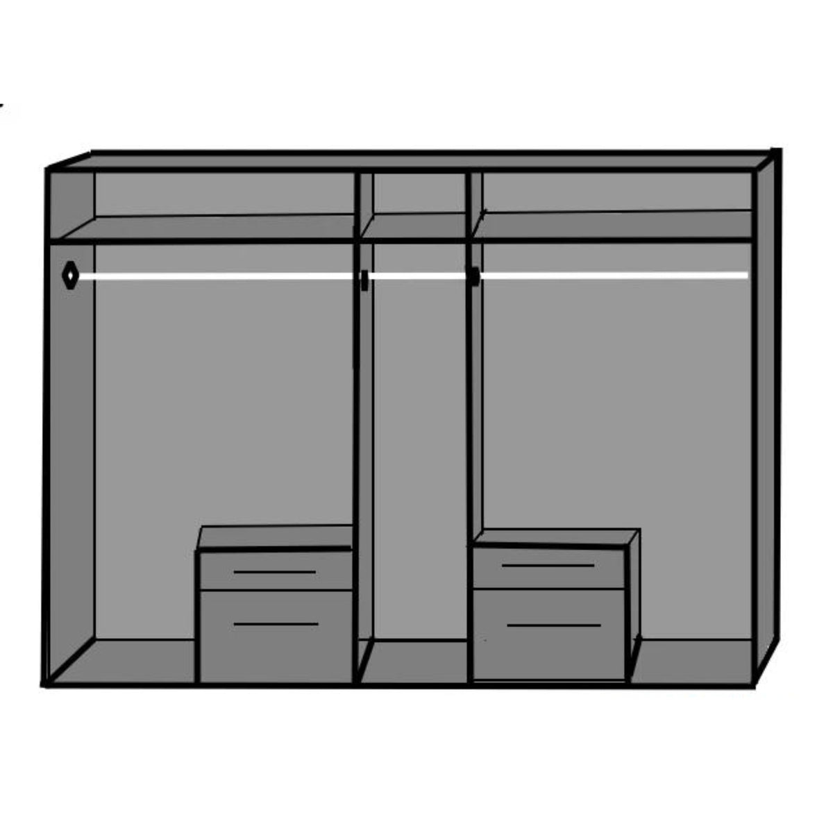 Fairford Graphite 5 Door Mirrored Wardrobe - image 5