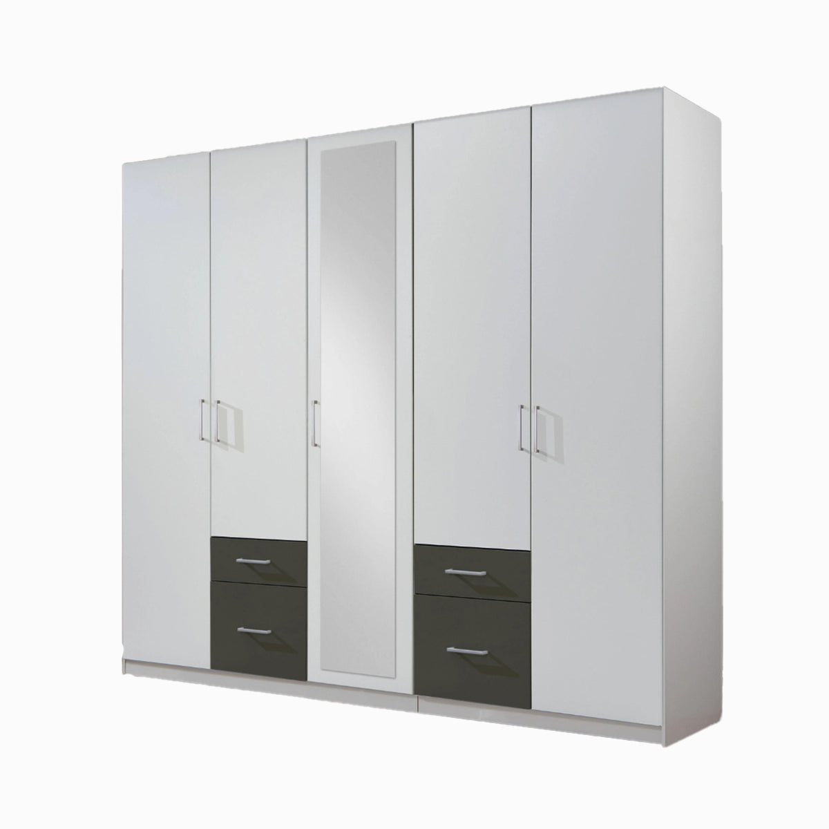 Fairford Graphite 5 Door Mirrored Wardrobe - image 4