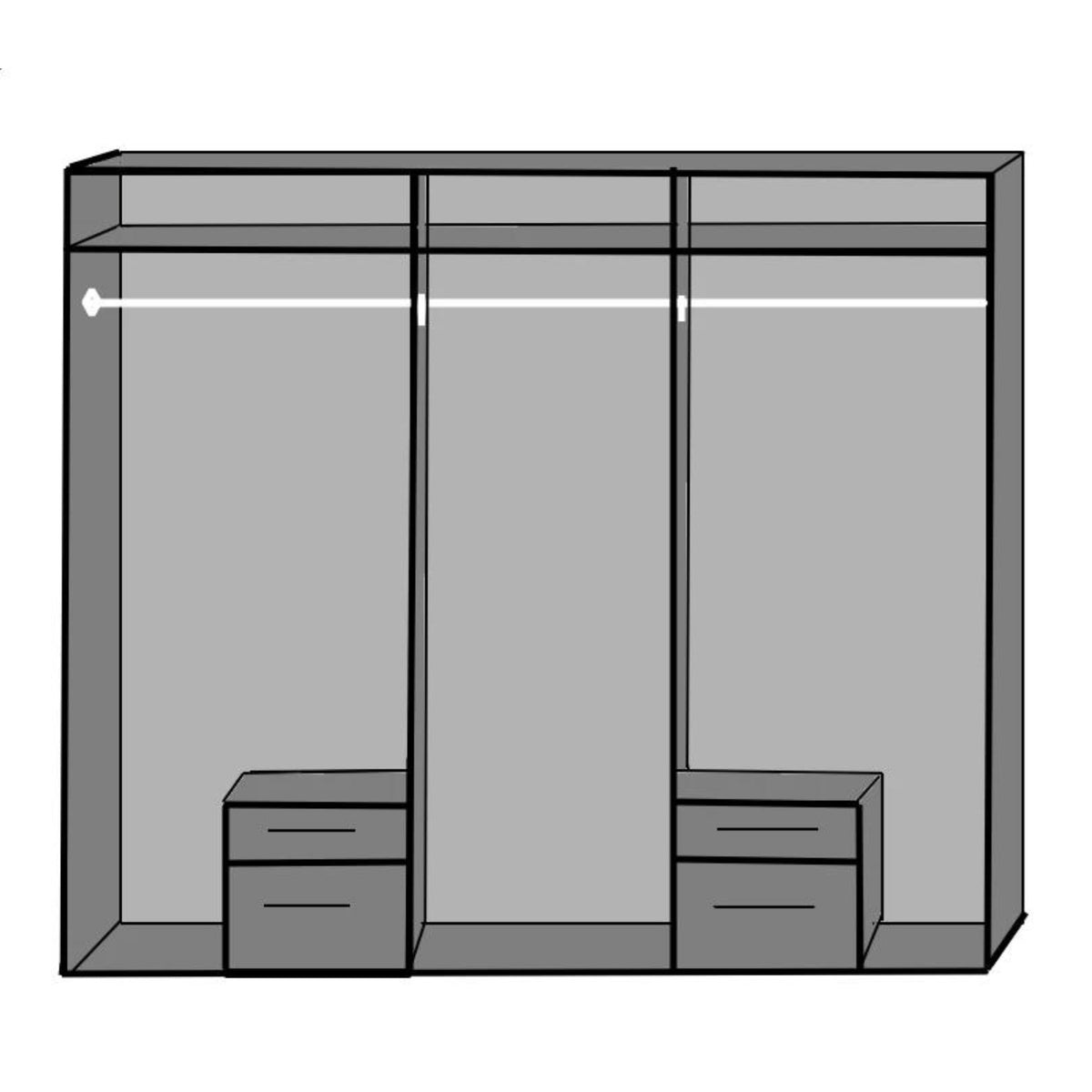 Fairford Graphite 6 Door Mirrored Wardrobe - image 5