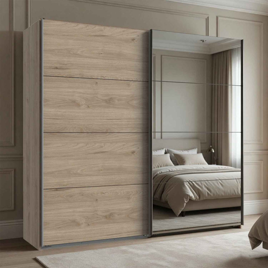 Ascot Hickory Oak 225cm Sliding Wardrobe