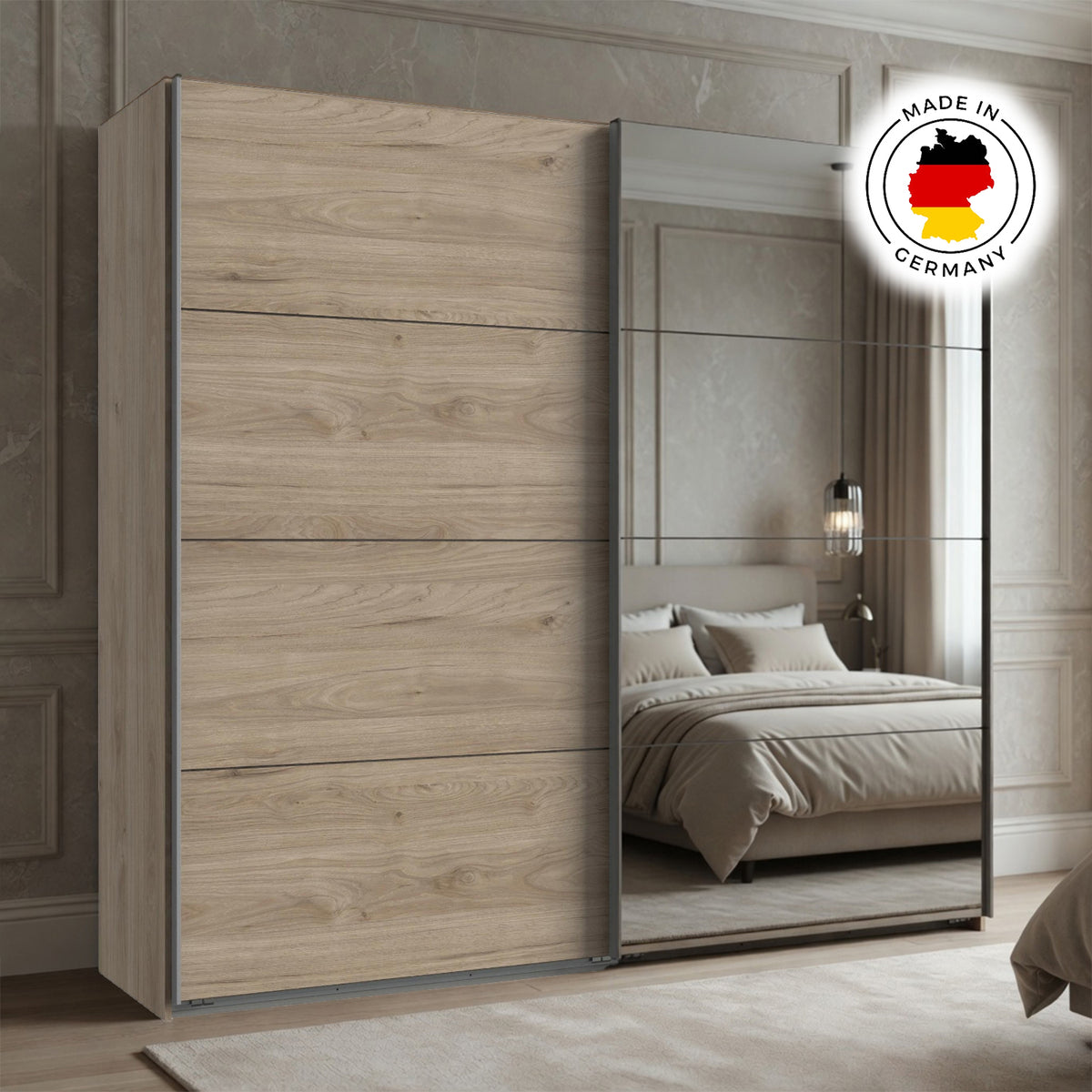 Ascot Hickory Oak 225cm Sliding Wardrobe - image 6