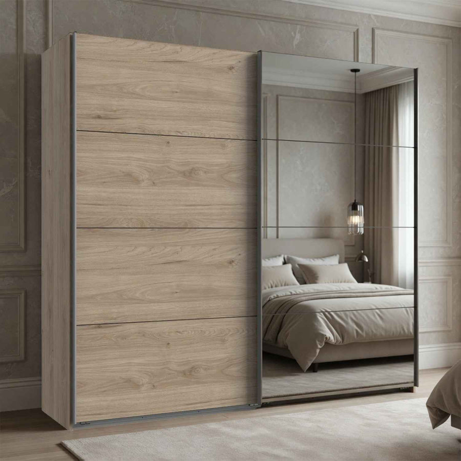 Ascot Hickory Oak 225cm Sliding Wardrobe