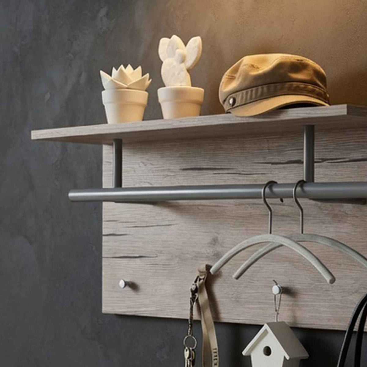 Sherborne Sand Oak Wall Mounted Coat Stand