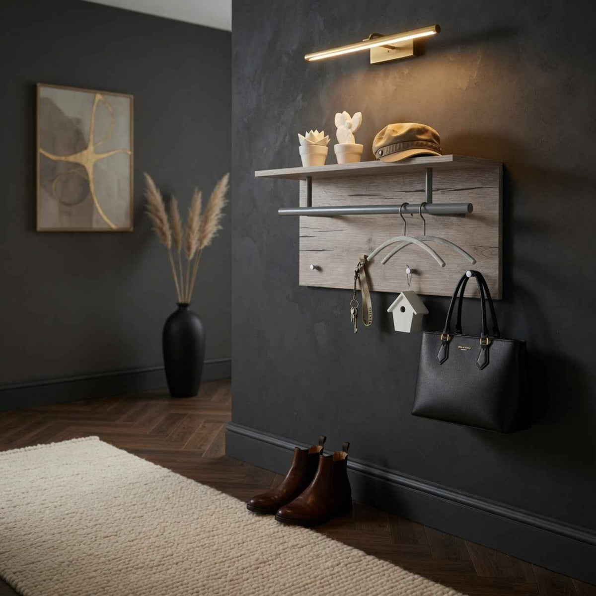 Sherborne Sand Oak Wall Mounted Coat Stand