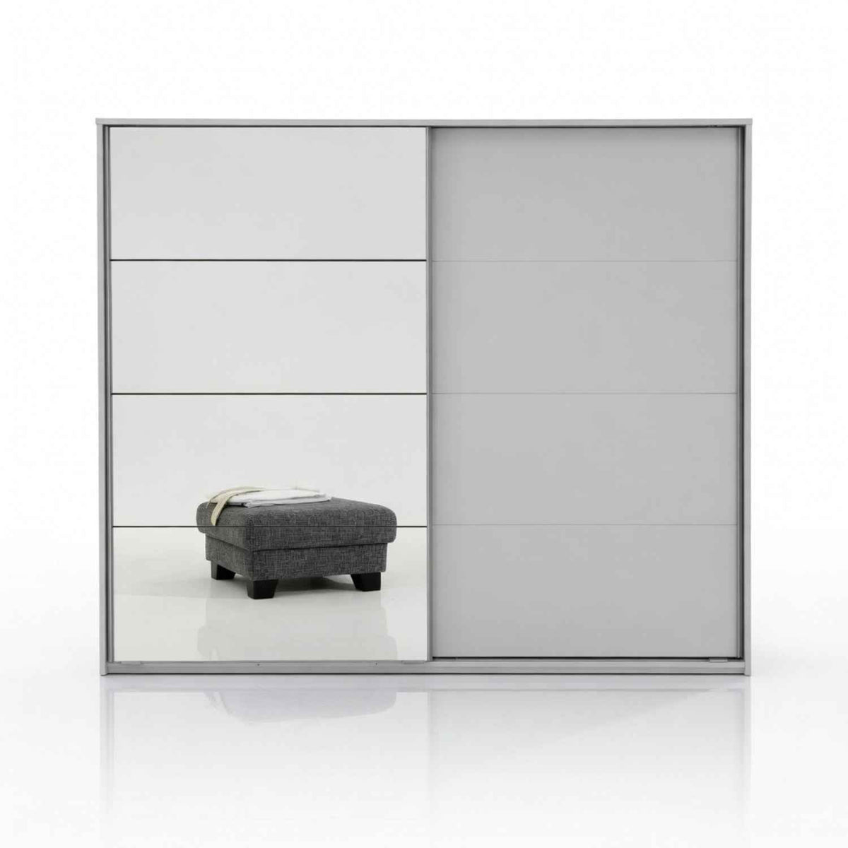 Ascot White 225cm 2 Door Sliding Wardrobe with Mirror