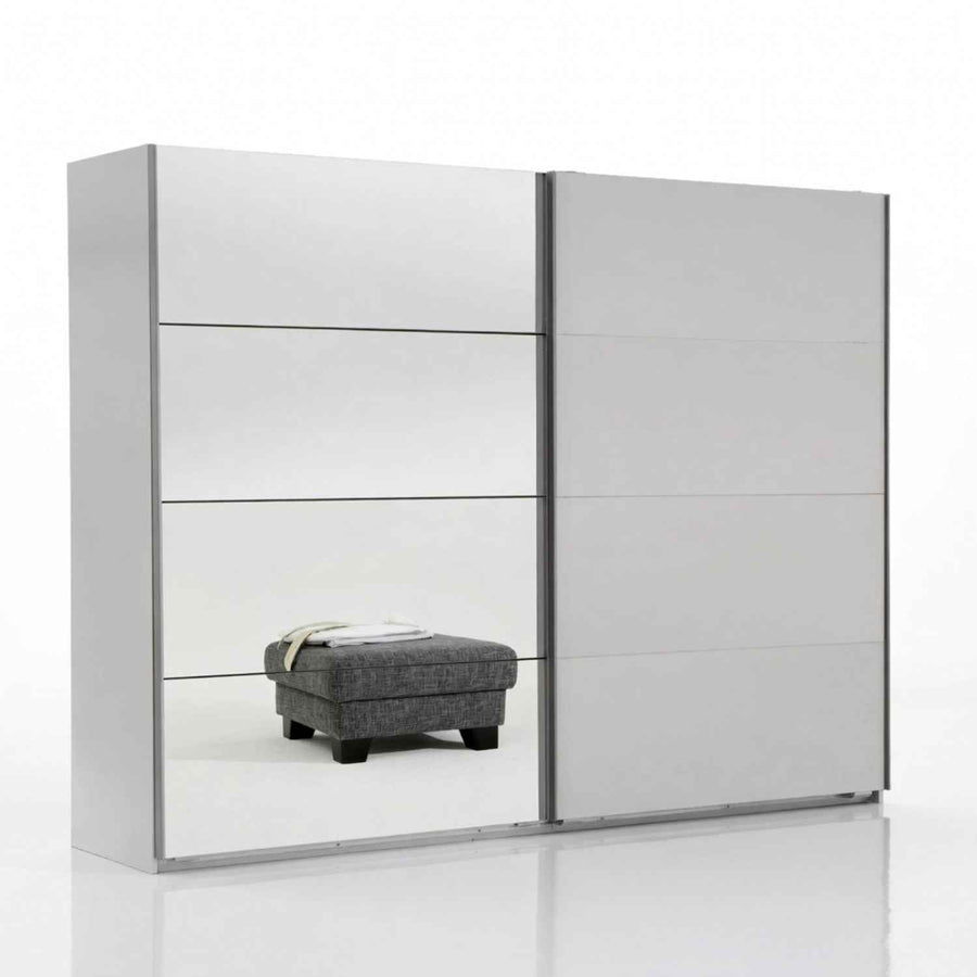 Ascot White 225cm 2 Door Sliding Wardrobe with Mirror