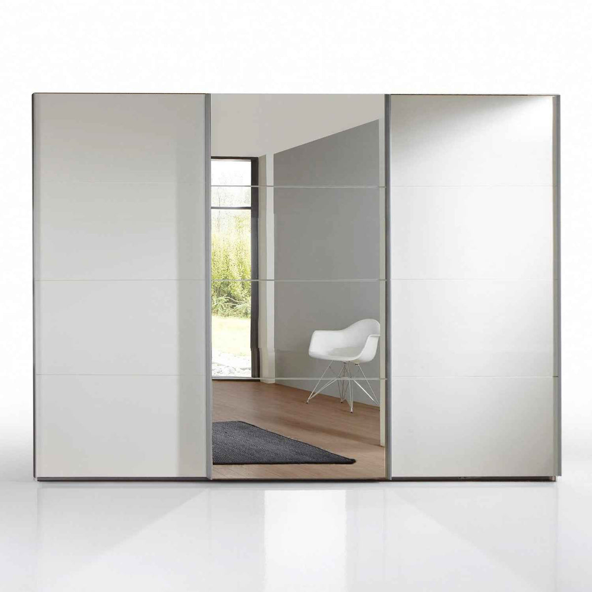 Ascot White 270cm Sliding Wardrobe with Mirror