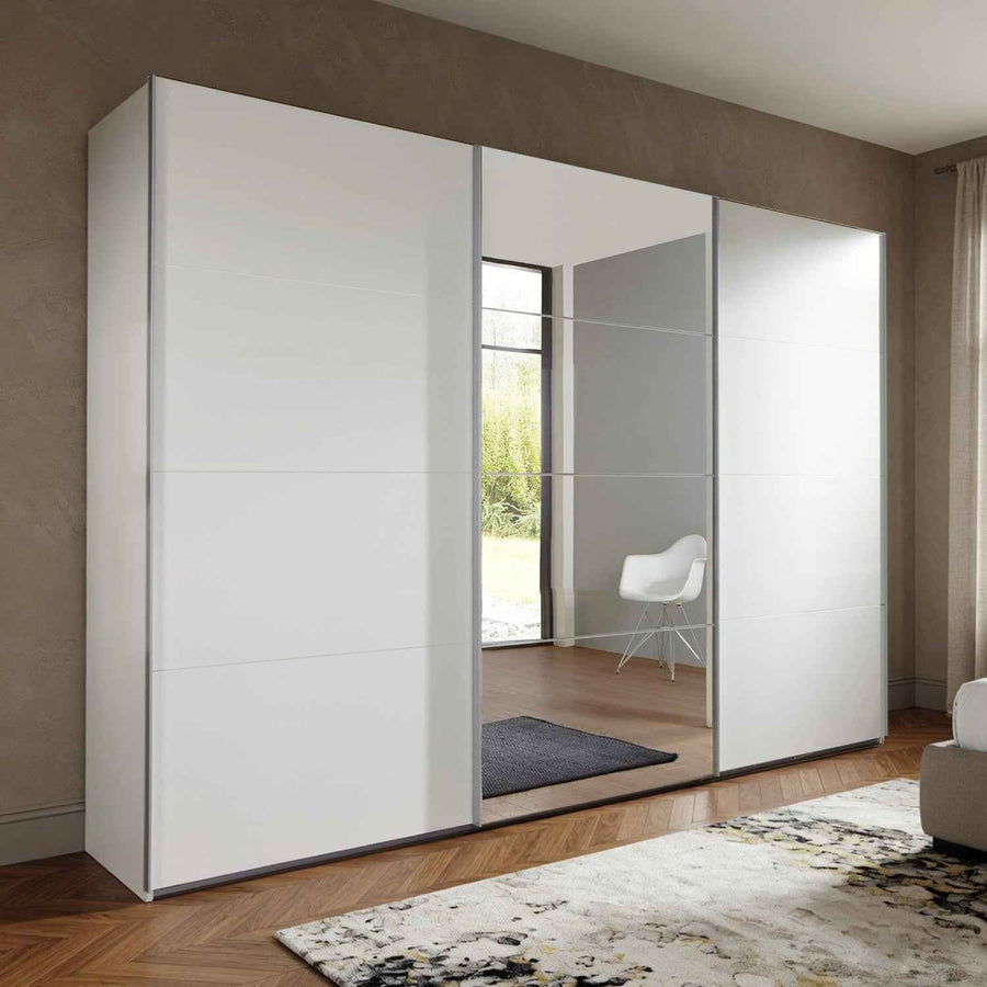 Ascot White 270cm Sliding Wardrobe with Mirror