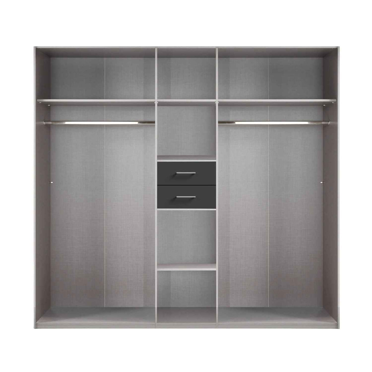 Greenwich Graphite 5 Door Mirrored Wardrobe