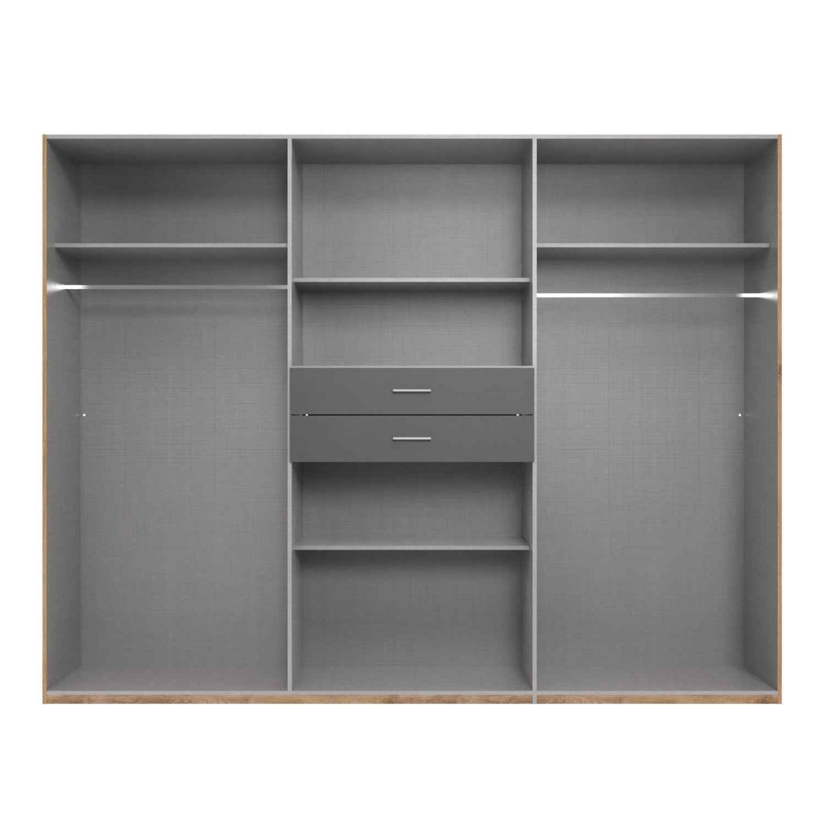 Greenwich Graphite 6 Door Mirrored Wardrobe