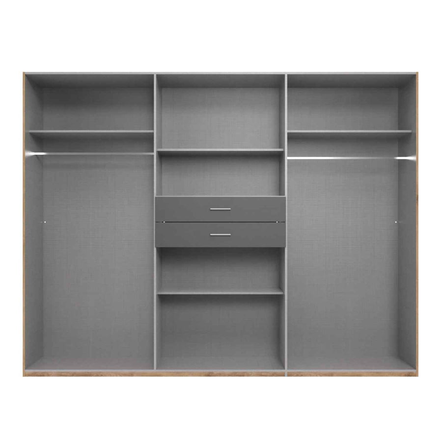 Greenwich Graphite 6 Door Mirrored Wardrobe
