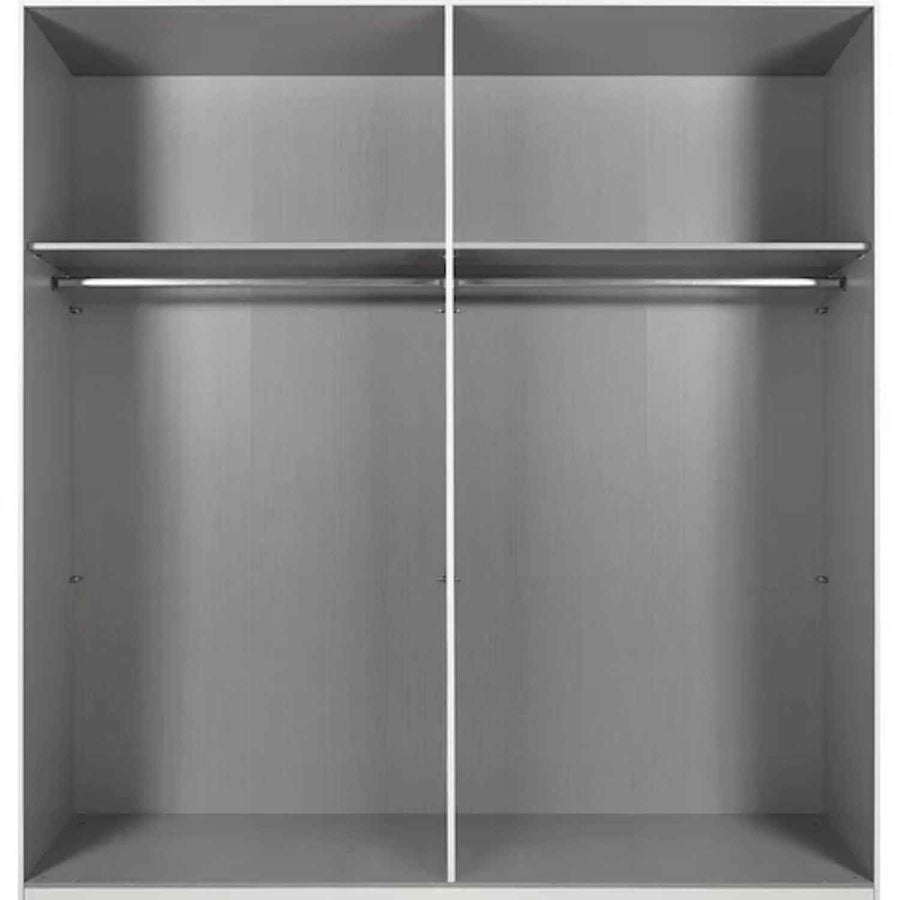 Ascot White and Light Grey 225cm 2 Door Sliding Wardrobe