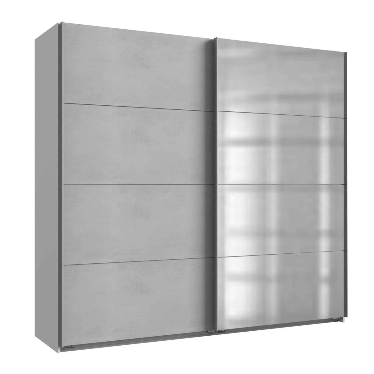 Ascot White and Light Grey 225cm 2 Door Sliding Wardrobe