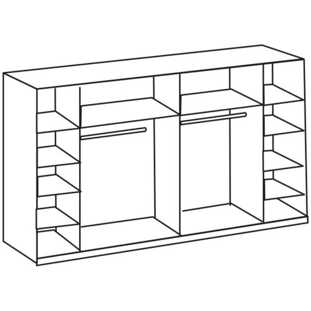 Lancaster White 4 Door Mirrored Sliding Wardrobe 316cm