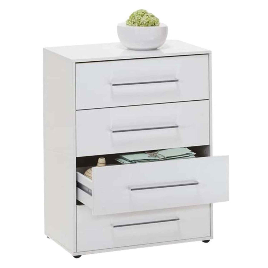 Jesmond White 4 Drawer Chest of Drawers for Bedroom Storage