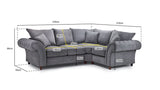 Windsor Fullback Right Hand Facing Corner Sofa In Grey