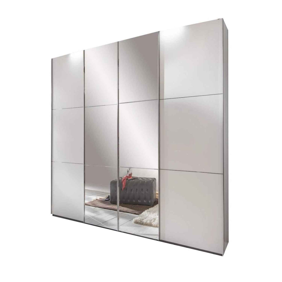 Epsom White 4 Door Sliding Wardrobe