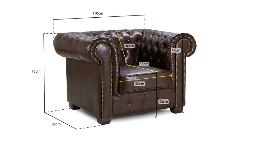 Chesterfield Sofa Antique Armchair Brown