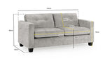 Jerry Sofa Grey Fabric 3 Seater