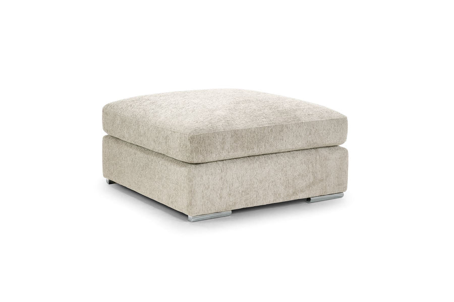 Lavenham Beige Chenille Footstool – view 2