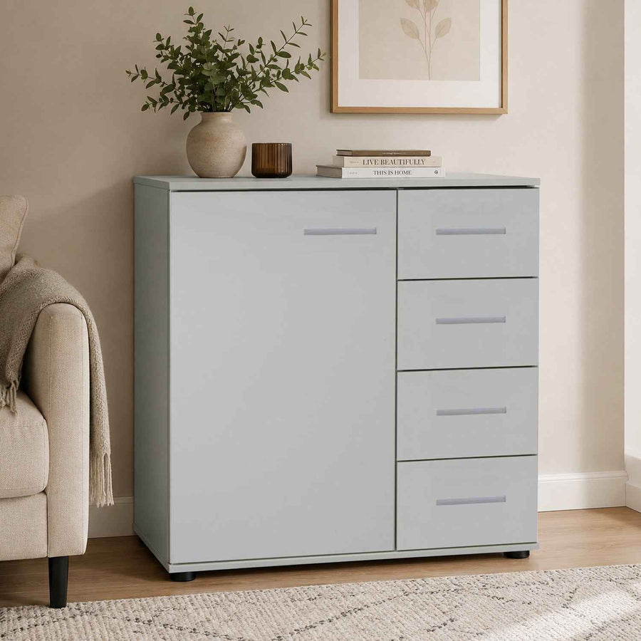 Dulwich Combi Chest of Drawers with 1 Door White