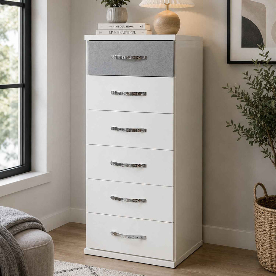 Hampton Grey Narrow Chest of Drawers