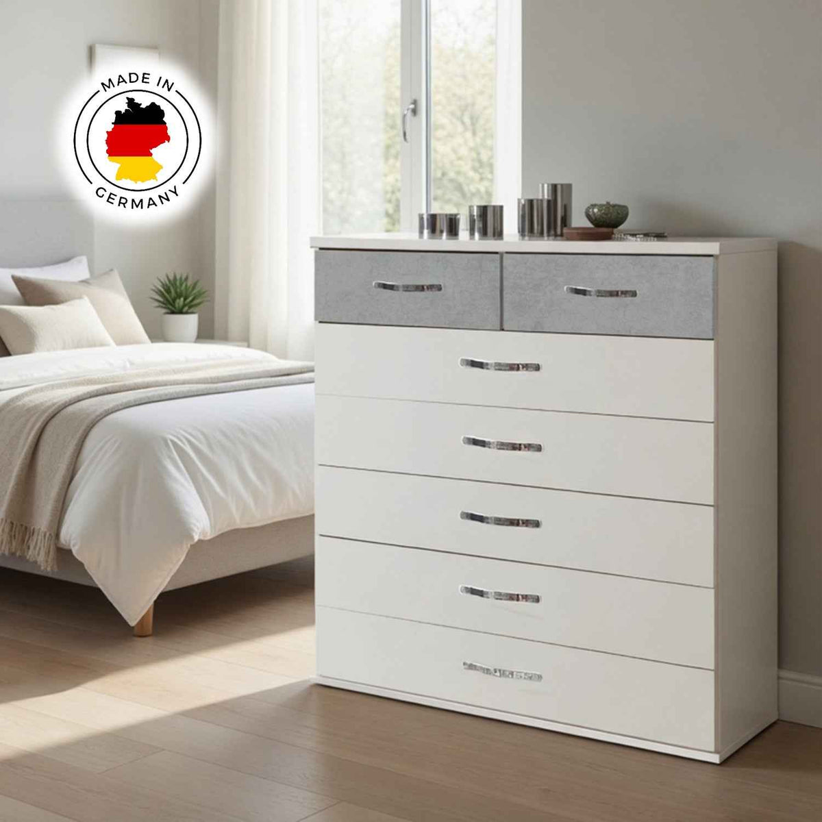 Hampton Grey 5 Plus 2 Chest of Drawers