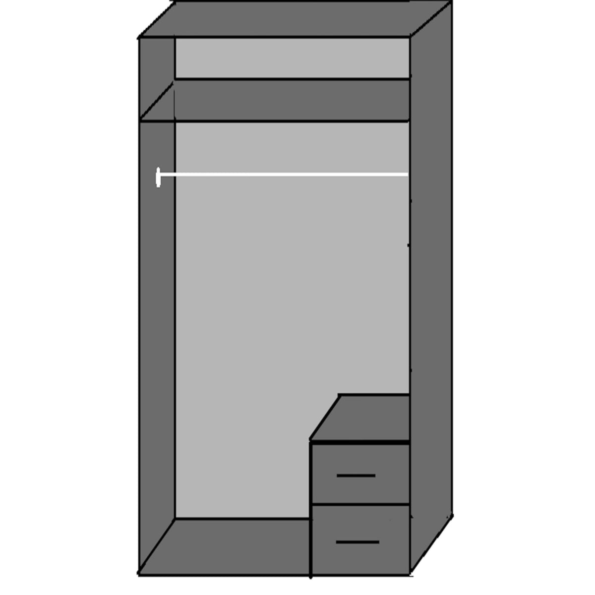 Hampton 2 Door 2 Drawer Wardrobe in White - image 6