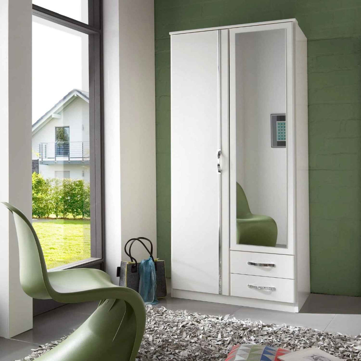 Hampton 2 Door 2 Drawer Wardrobe in White