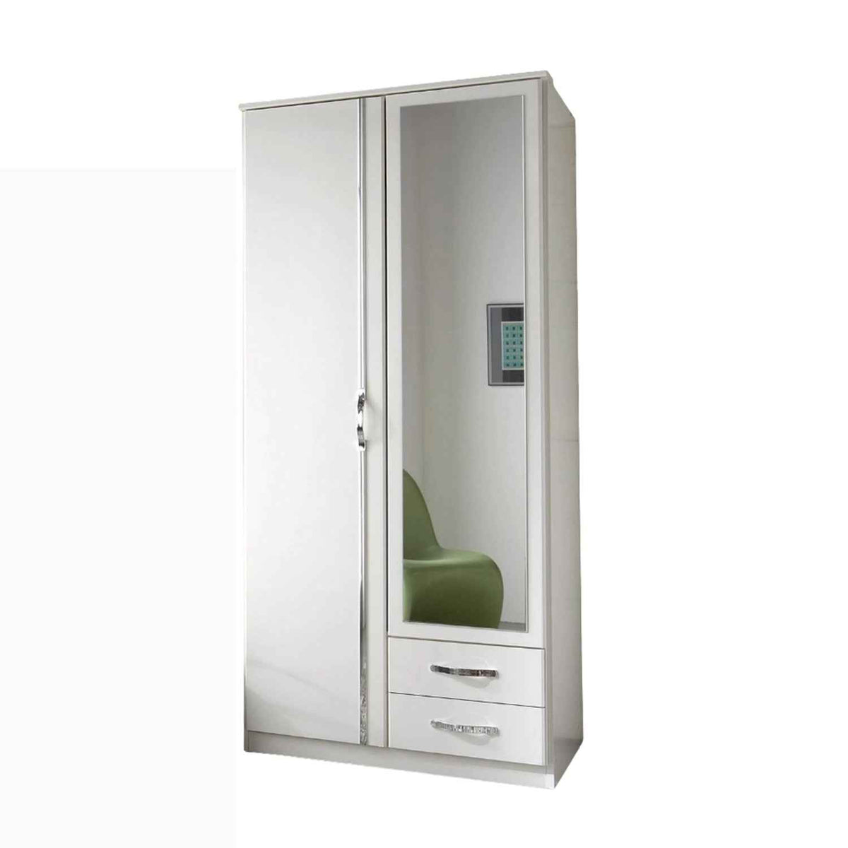 Hampton 2 Door 2 Drawer Wardrobe in White