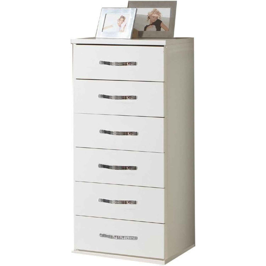 Hampton White Narrow 6 Drawer Chest of Drawers