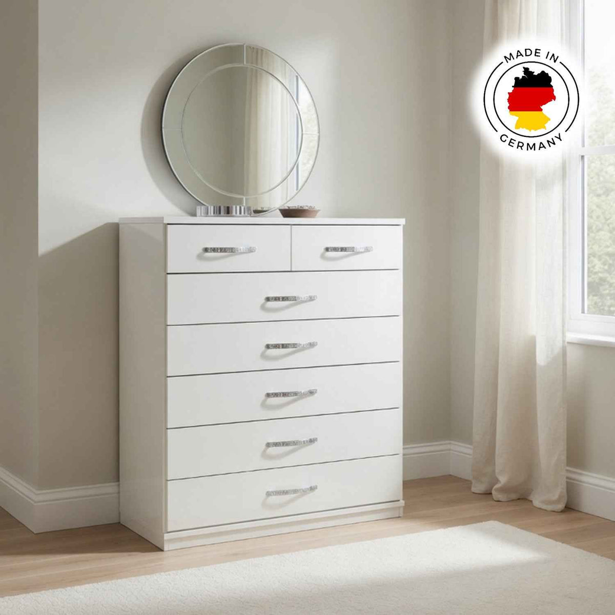 Hampton Plus 2 Chest of Drawers in White
