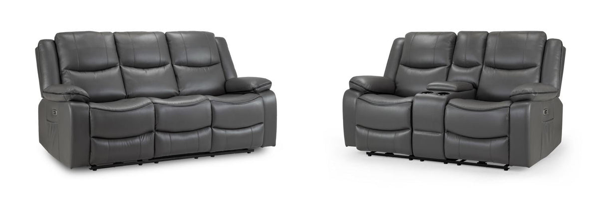 Harald Electric Recliner Sofa 3+2 Seater In Grey