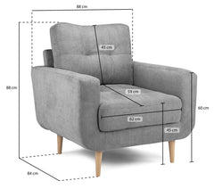 Aurora Sofa Armchair Grey