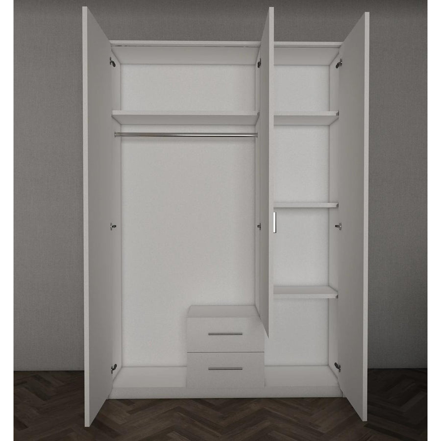 Windsor Oak 3 Door Wardrobe with Mirror and Drawers 120cm - image 5