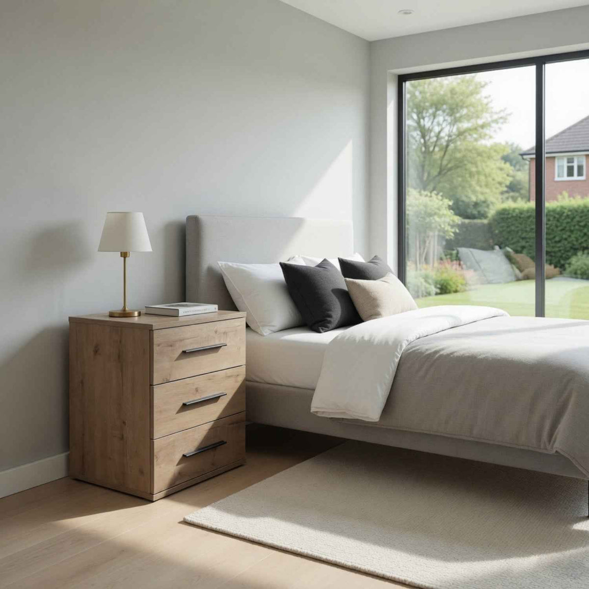 Windsor Oak 3 Drawer Bedside Cabinet