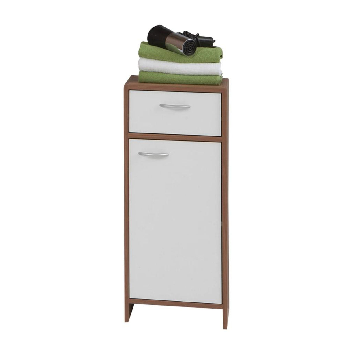 Marlow Bathroom Storage Cabinet in White and Plum Wood Effect - image 4