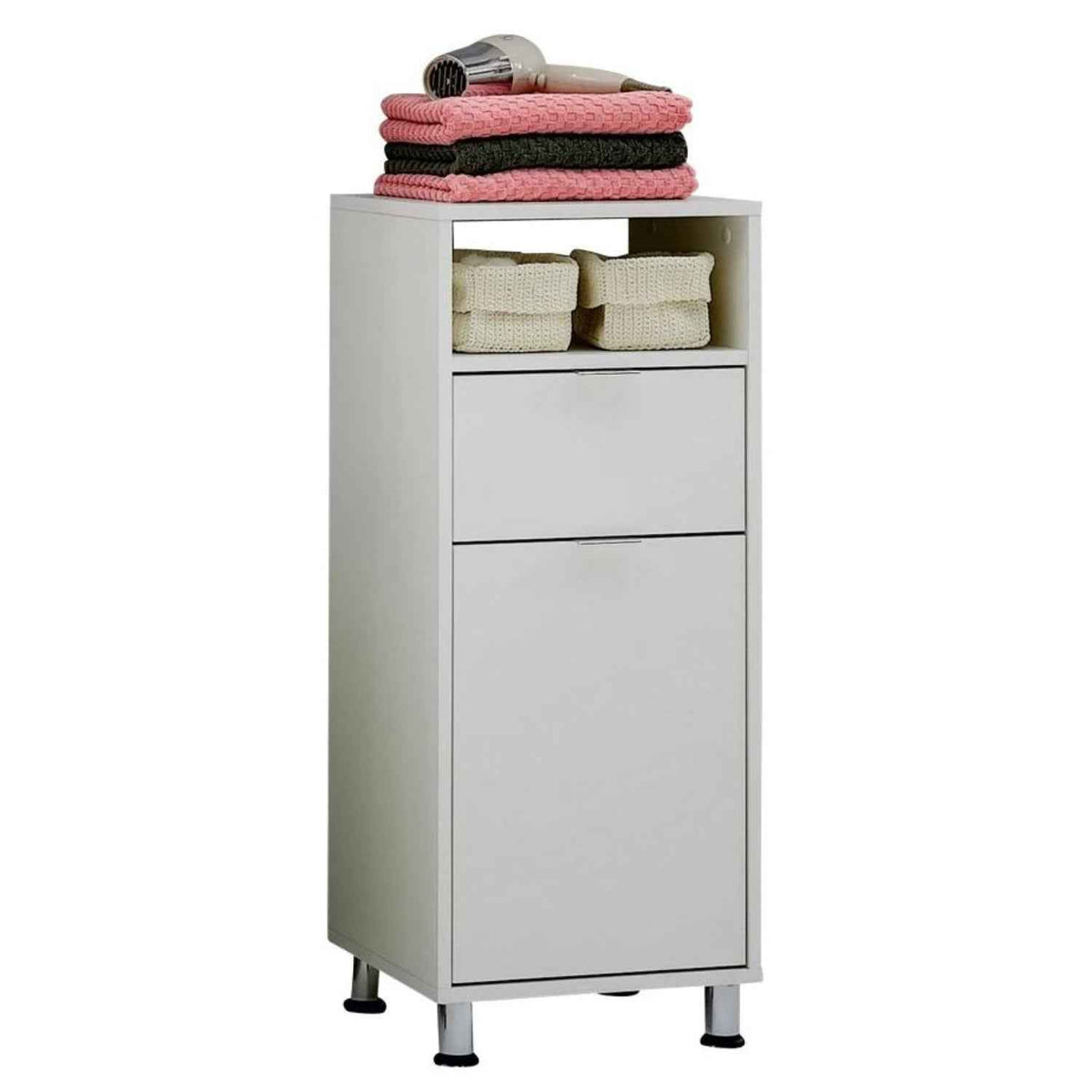 Zennor Tall Bathroom Storage Cabinet in White