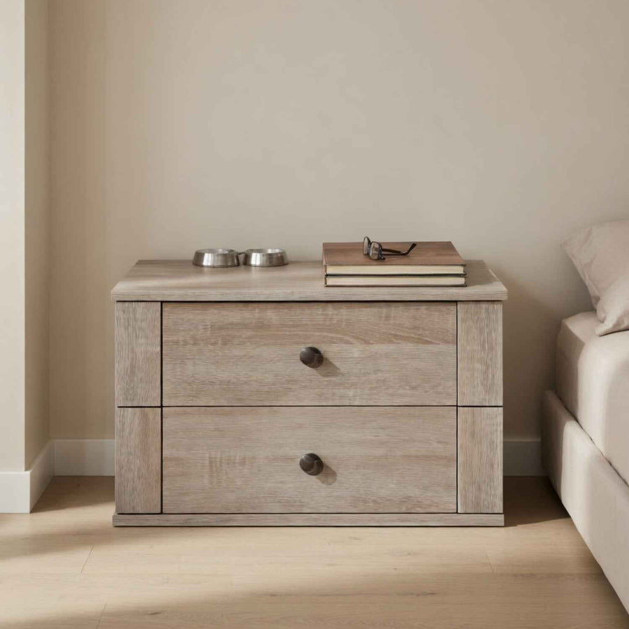 Cotswold Oak 2 Drawer Bedside Chest