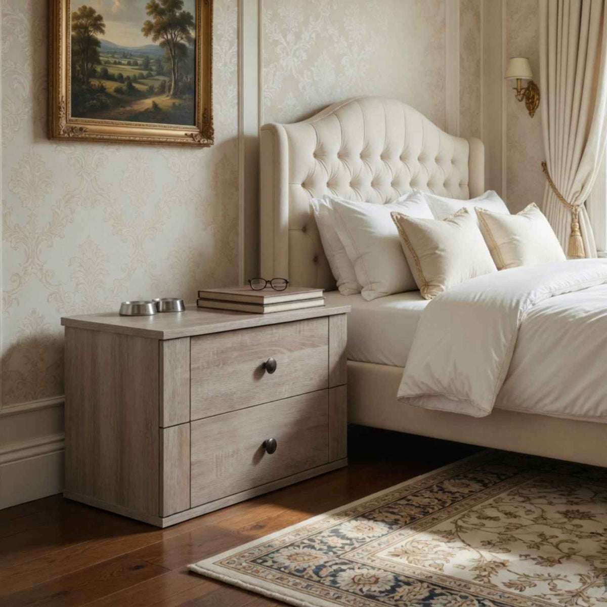 Cotswold Oak 2 Piece 2 Drawer Bedside Table Set