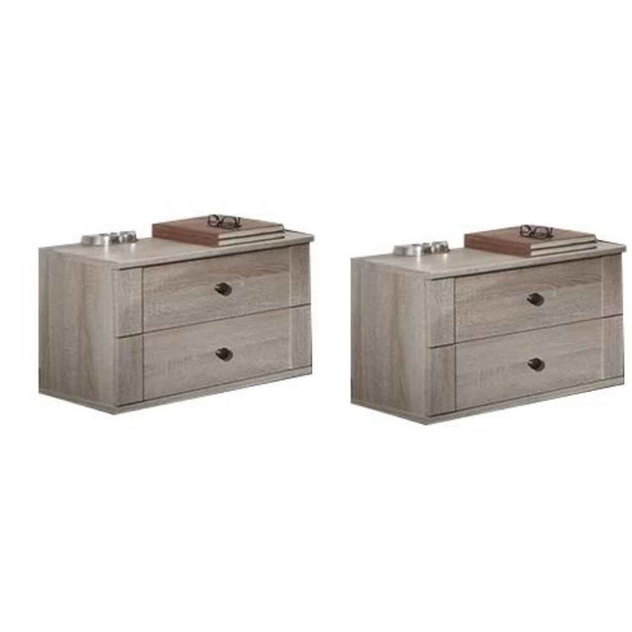 Cotswold Oak 2 Piece 2 Drawer Bedside Table Set
