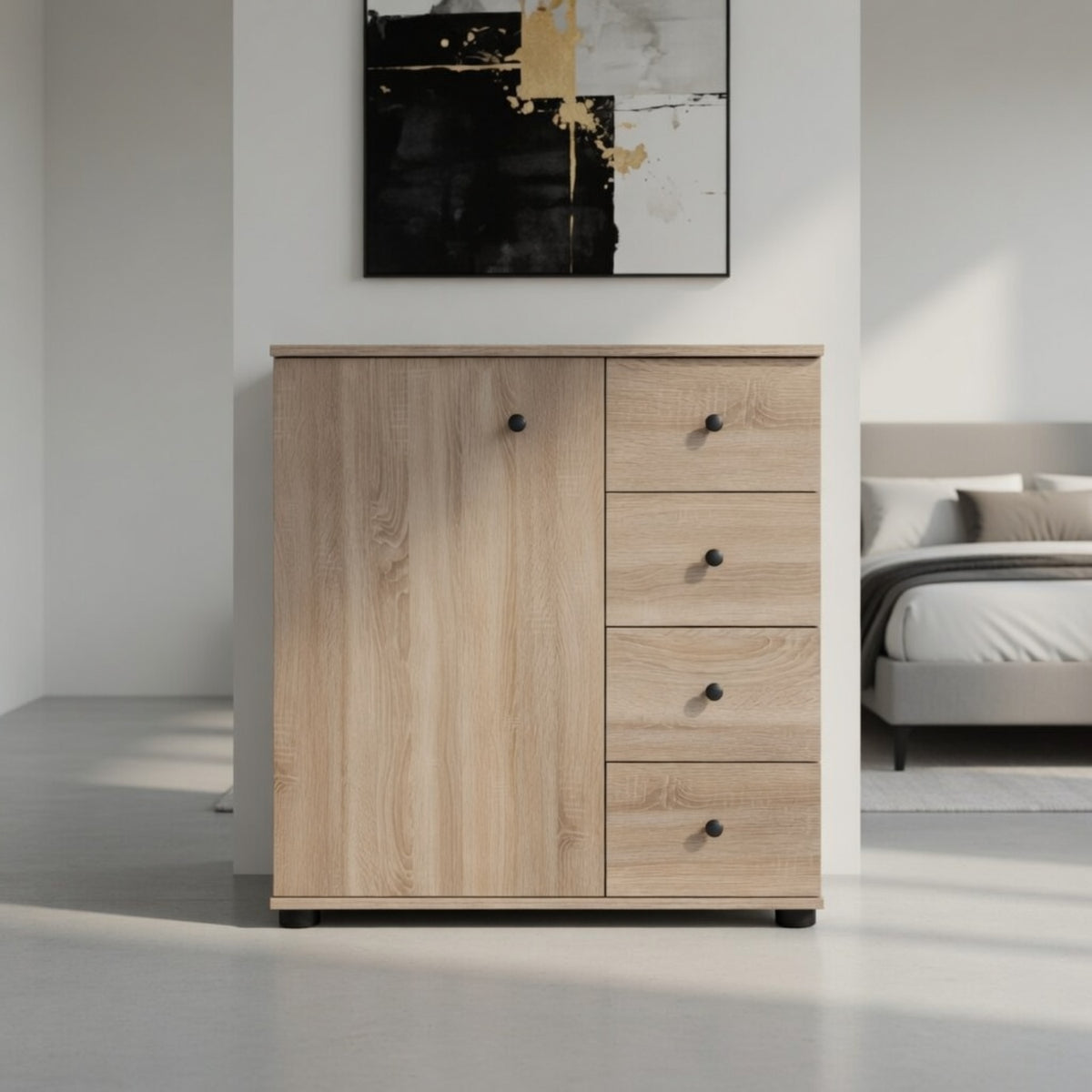 Cotswold Oak Combi Chest of Drawers with 1 Door - image 2