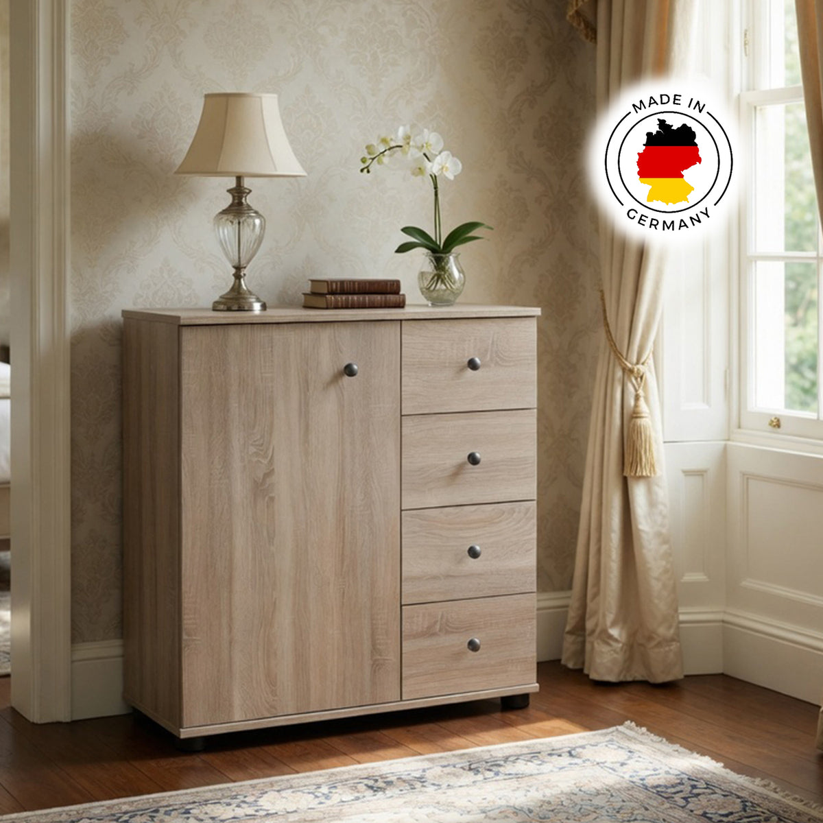 Cotswold Oak Combi Chest of Drawers with 1 Door - image 4