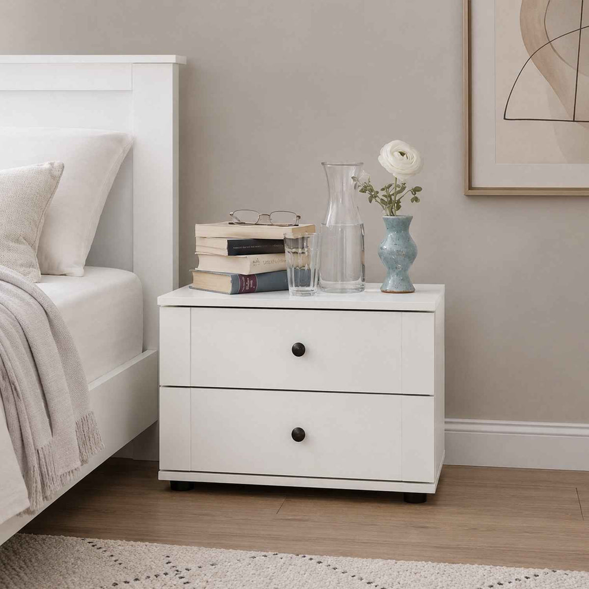 Cotswold White Bedside Cabinet 52cm