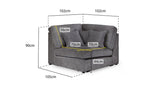 Kiana Modular Sofa Grey Corner Piece